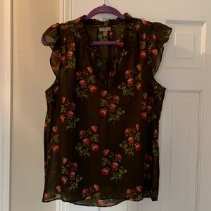Women’s Anthropologie Point Sur Sleeveless Floral Blouse & camisole. Size: Large